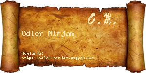 Odler Mirjam névjegykártya